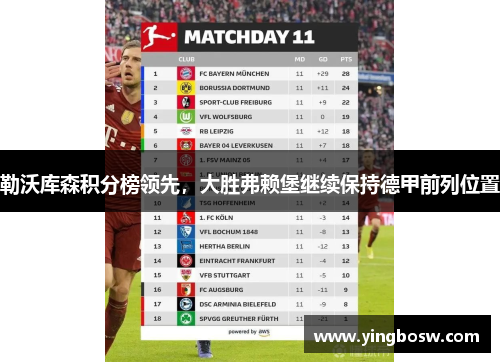 勒沃库森积分榜领先，大胜弗赖堡继续保持德甲前列位置